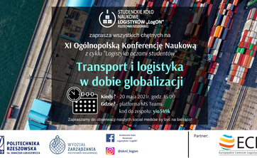XI Ogólnopolska Konferencja Naukowa z cyklu „Logistyka oczami studentów” pod tytułem Transport i logistyka w dobie globalizacji.