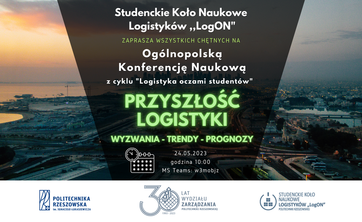 XIII Ogólnopolska Konferencja Naukowa z cyklu “Logistyka oczami studentów” pt. "Przyszłość logistyki- wyzwania, trendy, prognozy"